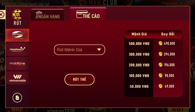 Hướng Dẫn Rút Tiền ManClub An Toàn Và Nhanh Chóng Nhất Cho Mọi Người Chơi Tại Đây